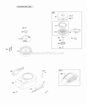 Blower HousingShrouds Flywheel Rewind Starter Diagram and Parts List for 10M912-0005-E1  Briggs and Stratton Engine